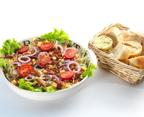De viersprong maaltijdsalade spek